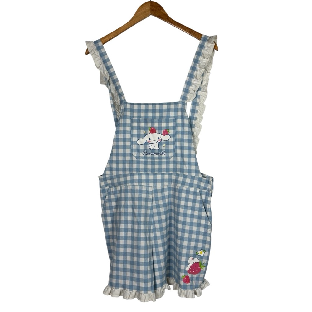 Cinnamoroll Gingham Ruffle Shortalls Hot Topic Plaid Romper Size Large